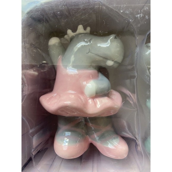 Peppermint & Pine Ballerina Hippos Salt and Pepper Shaker 4”x 3.5” - Picture 3 of 4